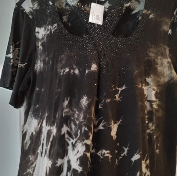 NWT Vocal Black & Grey Criss Cross Tee ~ Size Xl - Picture 6 of 10